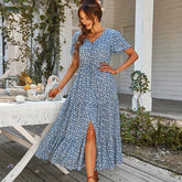 Vintage floral print maxi dress